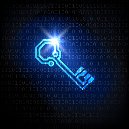 The key and binary code password. background.のイラスト素材