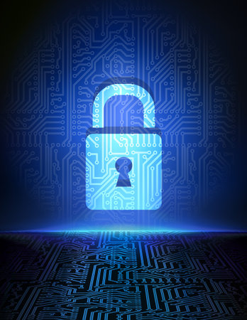 Cyber security concept background のイラスト素材