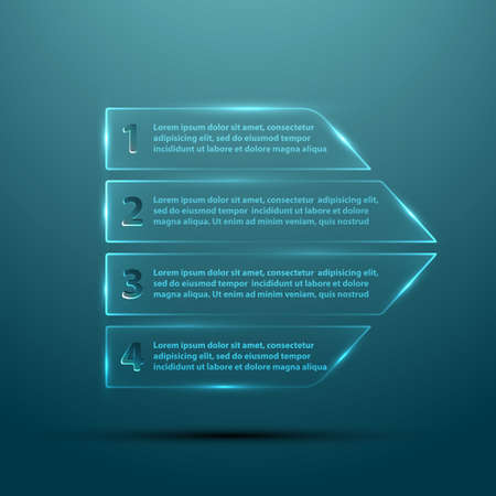 Vector glass arrow template for infographicのイラスト素材