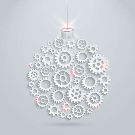 Vector gears christmas ballのイラスト素材