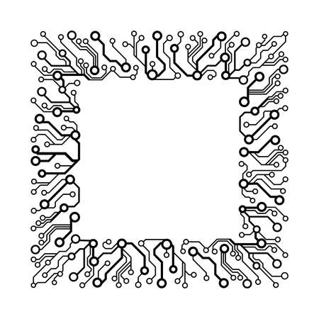 technology simple background. Frame made of circuit board patternのイラスト素材