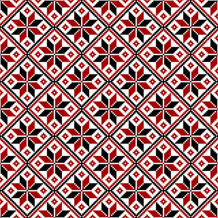 Vector seamless stripe red ornamental slavic patternのイラスト素材