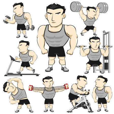 Fitness Man Activities  のイラスト素材
