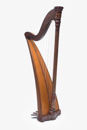 Harp isolated on white background.
