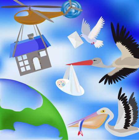 The illustration represents realisation of various human desiresのイラスト素材