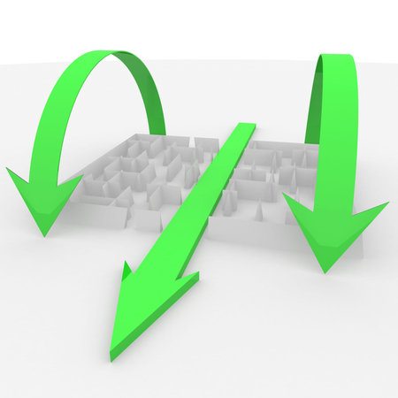 several paths of the labyrinthの写真素材