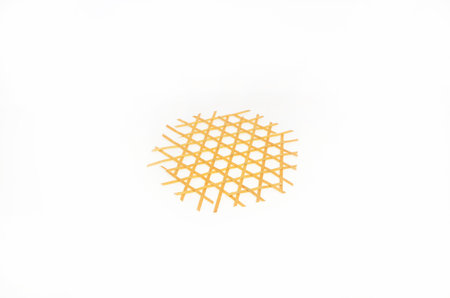 Wicker Stand with wooden sticks on a white background