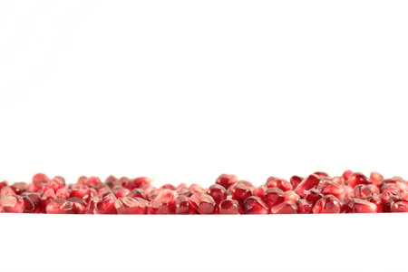 garnet berries on a white backgroundの写真素材