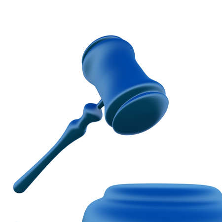 judges gavel and stand on a white backgroundの写真素材