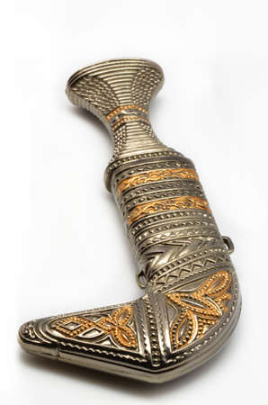 knife in a sheath on a white backgroundの写真素材