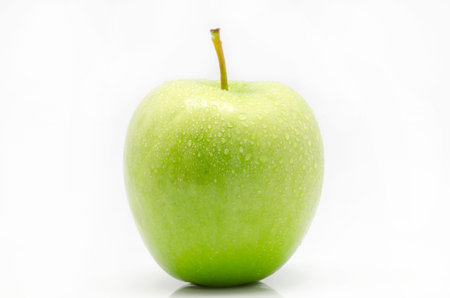 green apple on a white background