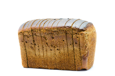 sliced â€‹â€‹white bread shares on a white background