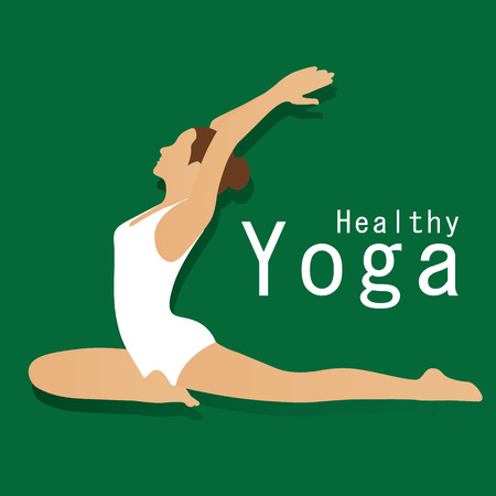 vector illustration of meditating and doing yoga posesのイラスト素材