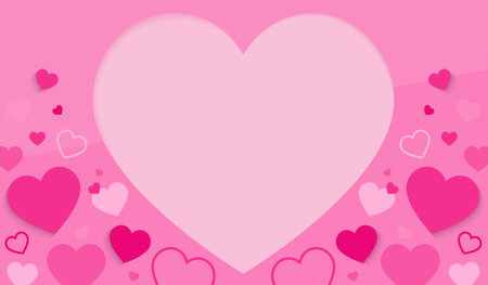 Happy Valentine's Day or Mother's day abstract pink background. Flat design Vector illustration symbols of love with heart for greeting card, graphic, sticker, banner for show love and care.copy spaceのイラスト素材