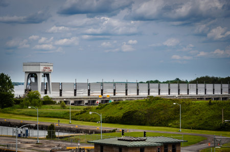 Water Level Control dam at Iroquois Lock on the St. Lawrence River