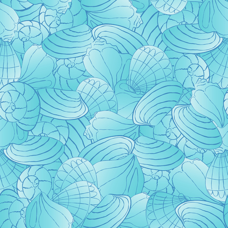seamless vector pattern with seashellsのイラスト素材