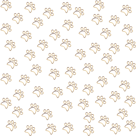 Pattern with cat paw tracksのイラスト素材