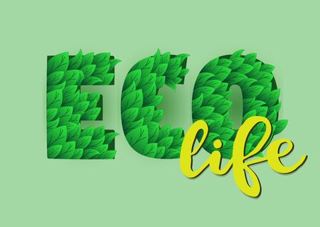vector illustration with eco life symbolのイラスト素材