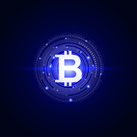 bitcoins digital currency technology style backgroundのイラスト素材