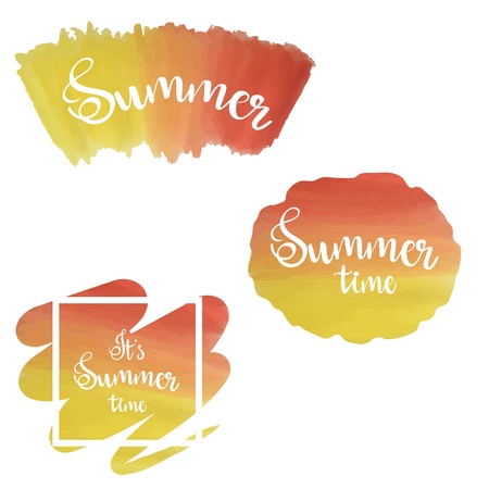 A lovely vector set of watercolor icons in  isolated on plain background.のイラスト素材