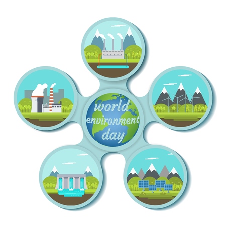 World environment day. Eco energy conceptのイラスト素材