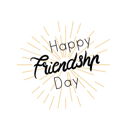 Vector illustration of hand drawn happy friendship day.のイラスト素材