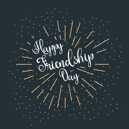 Vector illustration of hand drawn happy friendship day.のイラスト素材