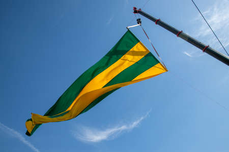 AraÃ§atuba, State of SÃ£o Paulo, Brazil, October 2018 - Brazilians in patriotic manifestation - Cult of the colors of the Brazilian flag - Brazilian independence green and yellowのeditorial素材