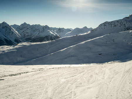 The panorama of the Sesvenna mountain group の写真素材