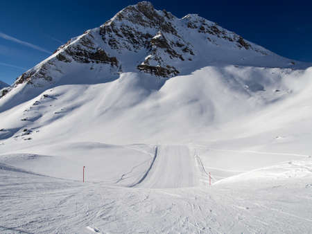 Beautiful ski run in the Engadineの写真素材