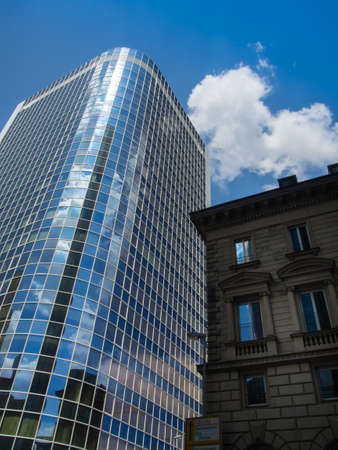 Business buildings in Frankfurt, Germanyの写真素材