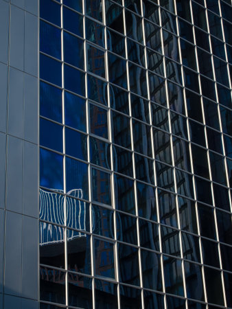 Glass facade of a business building in Frankfurt, Germany