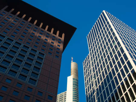 Office buildings in Frankfurt, Germanyの写真素材