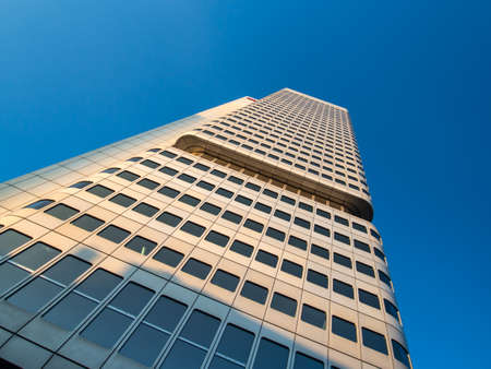 Office building, Silver Tower, in Frankfurt, Germany,  in one of the most fascinating financial areas of Europeの写真素材