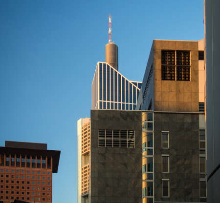 Office buildings in Frankfurt, Germany, one of the most fascinating financial areas of Europeの写真素材