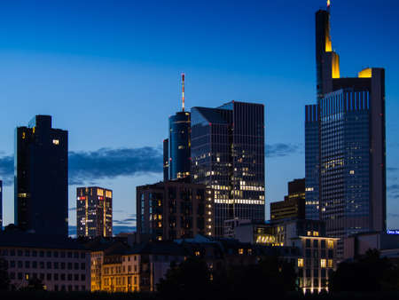 Office buildings in Frankfurt, Germanyの写真素材