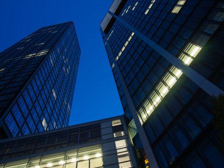 Dynamic office buildings in Frankfurt, Germany.