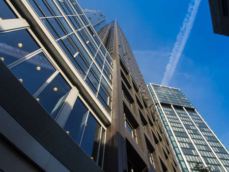 Office buildings in Frankfurt, Germany, one of the most fascinating financial areas of Europe.の写真素材