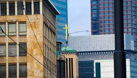 Office buildings in Frankfurt, Germany, one of the most fascinating financial areas of Europeの写真素材