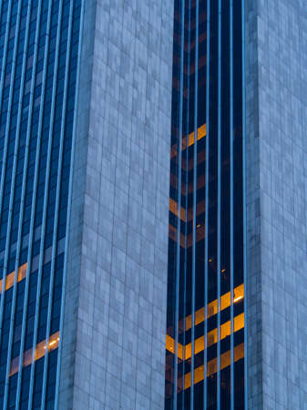 Architectural detail of a business building in Frankfurt, Germany.の写真素材