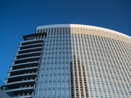Skyscraper in the exhibition site in Frankfurt, Germany.の写真素材