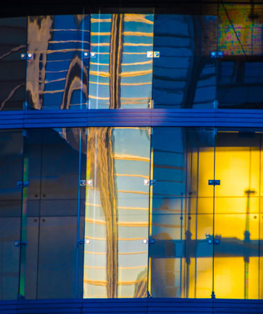 Entrance of the Trade Fair Tower, Fair Tower, Frankfurt, Germany.
