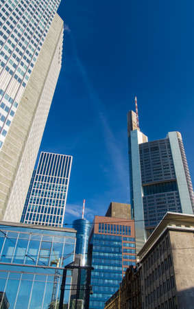Skyscrapers in the center of Frankfurt, Germanyの写真素材