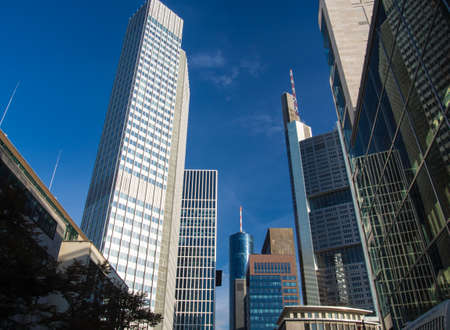Dynamic skyscrapers in the center of Frankfurt, Germanyの写真素材