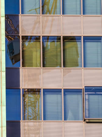 Facade of a business building in the center of Frankfurt, Germanyの写真素材