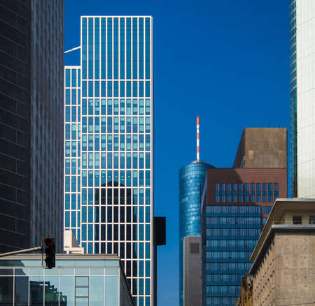 Office buildings in the center of Frankfurt, Germanyの写真素材