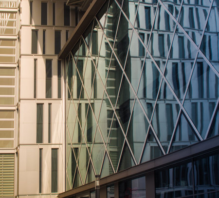 Dynamic architecture in the center of Frankfurt, Germanyの写真素材