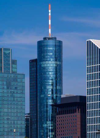 Dynamic office buildings in the center of Frankfurt, Germanyのeditorial素材