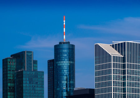 Dynamic office buildings in the center of Frankfurt, Germany