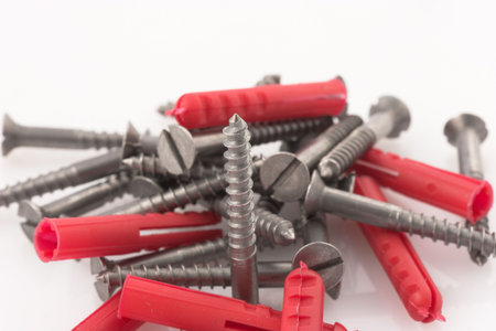 Screws and fittings macroの写真素材